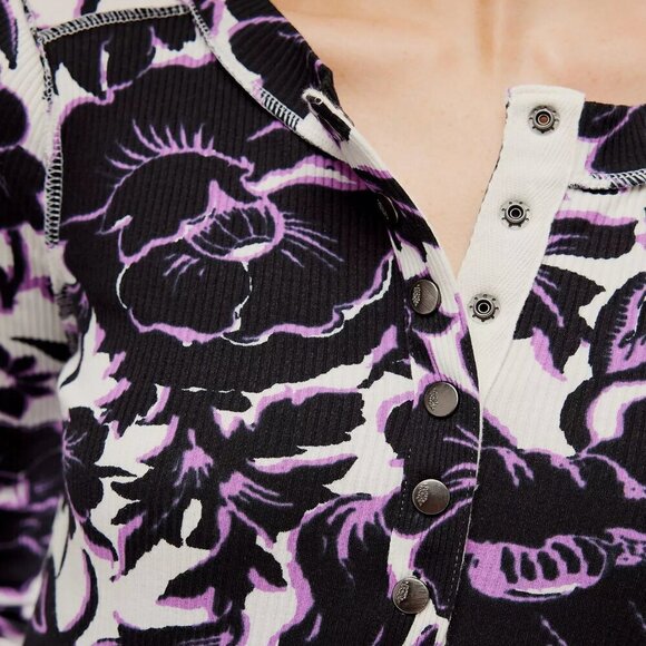 NWT Free People Movement Rally Printed Layer Henley Top in Garden Floral… - Picture 8 of 10